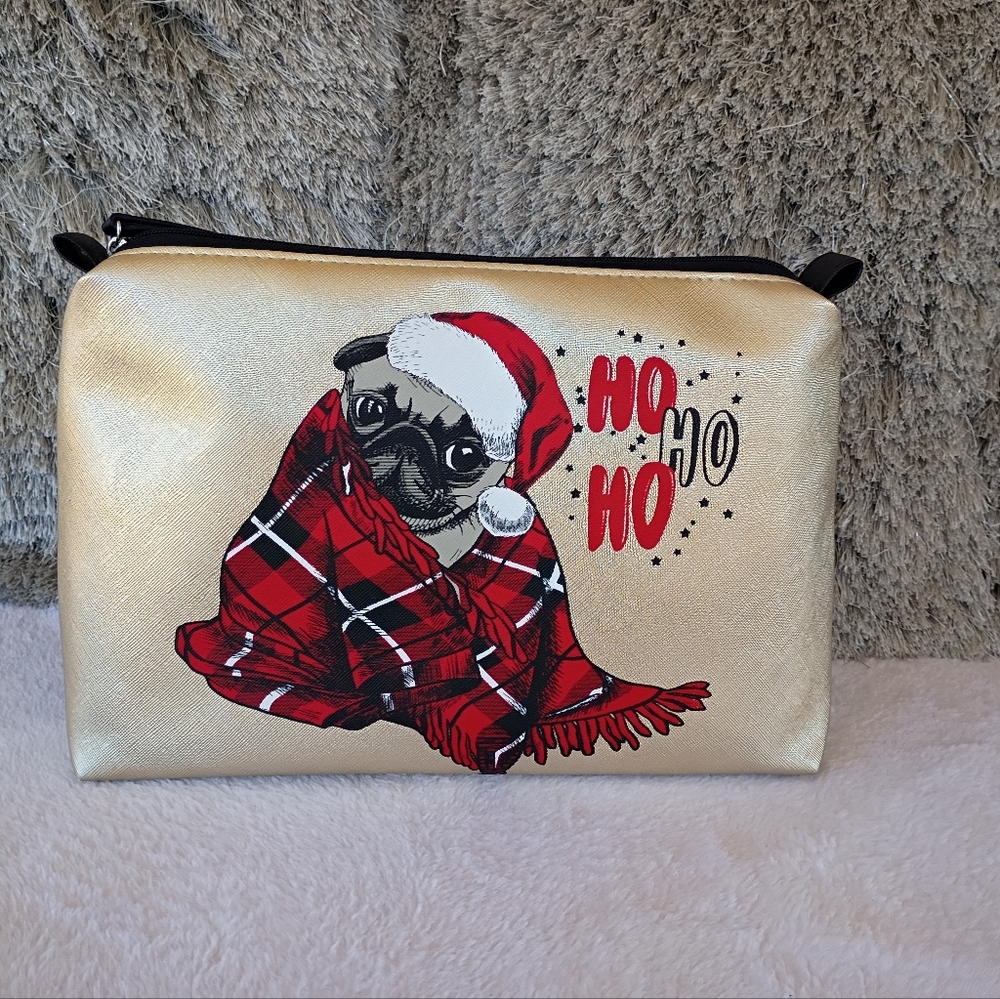 Stella & Max Large Black/Gold Christmas Cosmetics Bag